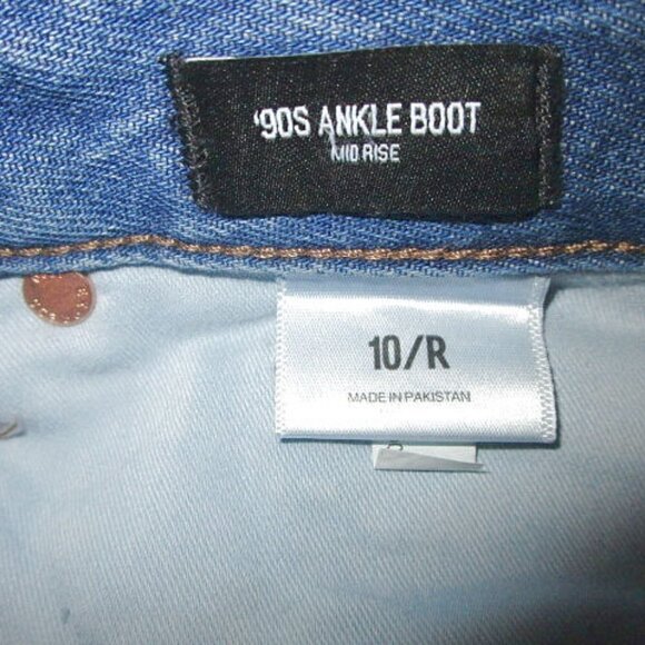 Express 90s Ankle Boot Jeans Size 10 High Rise Ankle Ripped Distressed Denim NEW - Picture 7 of 12